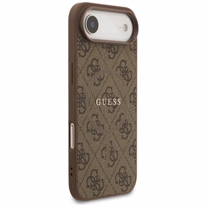 GUESS dėklas telefonui IPHONE 17 Air, suderinamas su MagSafe GUHMP17MG4GFRW (PU 4G Ring Classic Logo) rudas