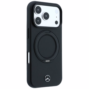 Mercedes MagSafe odinis dėklas su žiediniu stovu, skirtas iPhone 18 Pro / 17 Pro, juodas