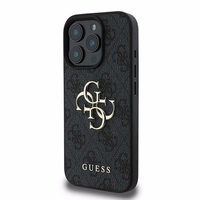 Guess 4G Didelis logotipo dėklas telefonui iPhone 16 Pro - juodas