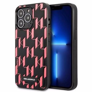 Karl Lagerfeld Monogramos plokštelės dėklas telefonui iPhone 13 Pro Max 6.7" - rožinis