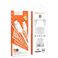 Kabelis USB-C į USB-C Hoco 3A 60W 1 m X88 baltas