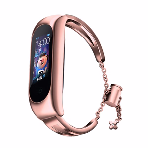 Metalinė apyrankė Xiaomi Mi Band 3 / 4 / 5 / 6 dirželis - rožinė