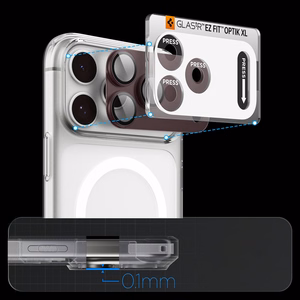 Spigen Optik Pro XL GLAS.TR EZ FIT grūdintas stiklas, skirtas iPhone 18 Pro Max, tamsiai vyšninės spalvos