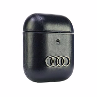 Audi odinis didelio logotipo dėklas AirPods 1 / 2 - juoda