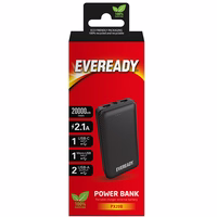 Eveready PX20B - Powerbank 20000 mAh 2x USB-A (juodas)