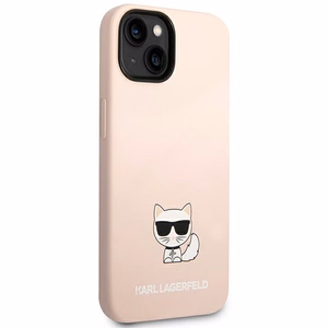 Karl Lagerfeld KLHCP14MSLCTPI iPhone 14 Plus 6.7 "kietas dėklas šviesiai rožinis / šviesiai rožinis Silikoninis Choupette Kūnas