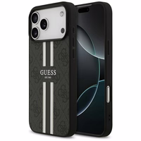 GUESS dėklas telefonui IPHONE 17 Pro Max, suderinamas su MagSafe GUHMP17XP4RPSK (4G Printed Stripes), juodas