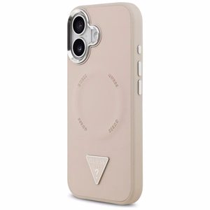 Guess Trikampio logotipo magnetinis dėklas iPhone 17 - rožinis