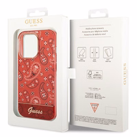 Guess GUHCP14XHGBNHR iPhone 14 Pro Max 6.7" raudonas/raudonas kietas dėklas Bandana Paisley