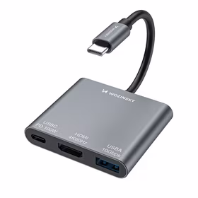 Hub Wozinsky WHCH-01 USB-C PD 100W HDMI 4K@30Hz USB-A 10Gbps - pilkas