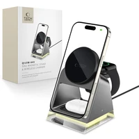 Tech-Protect QI15W-A43 3in1 belaidis įkroviklis su MagSafe Apple įrenginiams - juodas
