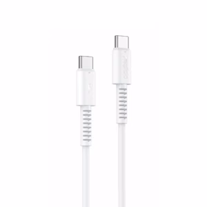 YESIDO LAIDAS CA154 PD 60W TYPE-C/TYPE-C 1M PVC 3A baltas