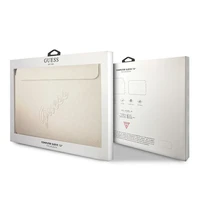 Guess Saffiano Script dėklas 13" nešiojamam kompiuteriui - auksinis