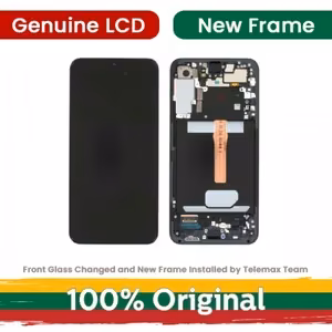 LCD дисплей для Samsung S911 S23 с рамкой / (графитовый) Phantom Black / (Восстановленный: Telemax)