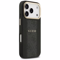 Guess 4G Stripe Magnetinis dėklas telefonui iPhone 17 Pro - juoda