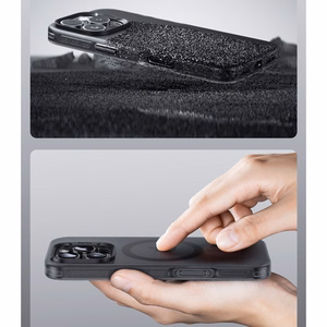 Benks magnetinis Lucid Armor dėklas (B065) Iphone 16 Pro telefonui juodas (su kameros valdymo mygtuku)