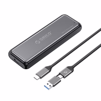 Orico DDM2-C3-G2 M.2 NVME USB-A USB-C 3.2 10Gb/s diskų įrenginys - pilkas