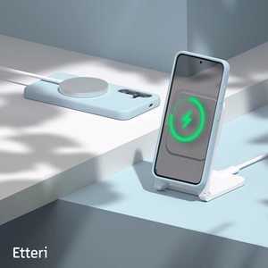 Etteri Silikoninis Mag dėklas for Samsung Galaxy S25 Edge šviesiai mėlynas