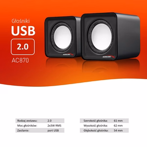 Audiocore AC870 B 2 krypčių 3 W Juoda, Pilka Vielinis