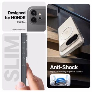 Crong Hybrid Clear Magnetic MagSafe dėklas, skirtas Honor 600 5G, skaidrus