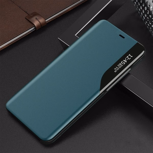 Eco Leather View Case eleganti knygos tipo dėklas su stovu iPhone 13 Pro Max žalias