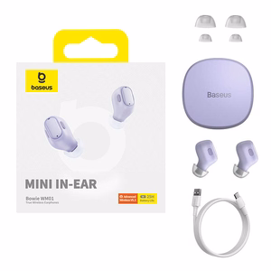 Belaidės ausinės "Baseus Bowie WM01" (violetinės spalvos)