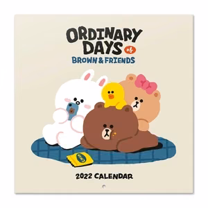 Line Friends 2022 metų kalendorius, 30 × 30 cm