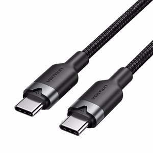 Vention USB-C į C laidas, pintas, 3A, 480Mbps, 60W, 2m, juodas