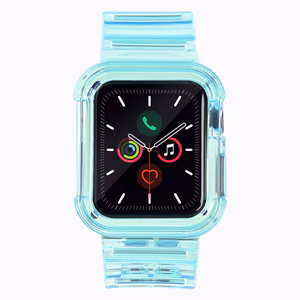 Силиконовый ремешок-браслет с чехлом Light Set для Apple Watch 38mm - синий