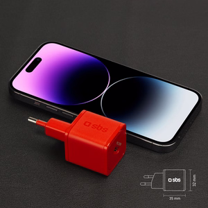 SBS TETRGAN1C20R 20W GaN sieninis įkroviklis su Power Delivery - raudonas