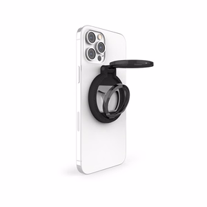 STM MagLoop 3-in-1 MagSafe priedas, skirtas iPhone: piršto kilpa, atrama ir butelių atidarytuvas, juodas