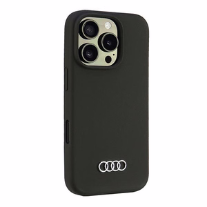 Audi Silikoninis dėklas telefonui iPhone 16 Pro 6.3" juodas/juodas kietas dėklas AU-LSRIP16P-Q3/D1-BK