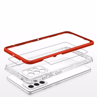 Clear 3in1 dėklas telefonui Samsung Galaxy A13 5G rėmelio gelis raudona