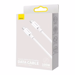 Kabelis Baseus Superior iš Type-C į Type-C 100W 1.0m baltas CATYS-B02
