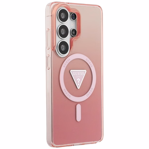 GUESS dėklas for SAMSUNG S26 Ultra GUHMS26LHGTMLCGP (Magnetic IML Gradient Triangle) rožinis