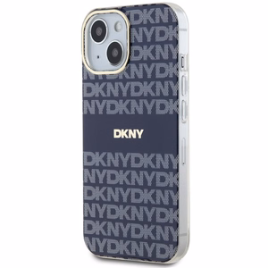 DKNY IML Mono ir juostelės Magnetinis dėklas iPhone 15 / 14 / 13 - mėlyna