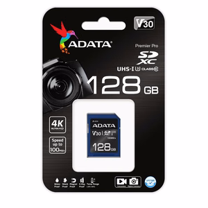 Adata SDXC 128GB V30 atminties kortelė