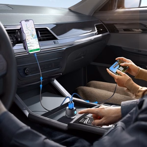 Automobilinis įkroviklis Joyroom „JR-CCN01" juodas 60W (PD20W / USB-C) su LED apšvietimu