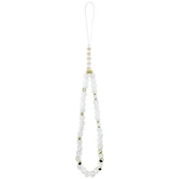 Guess IML Gėlių Electro Pearl Dirželis Magnetinis dėklas telefonui iPhone 17 Pro Max - balta