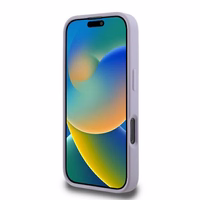 Guess Dygsniuotas Metalinis Logotipas dėklas telefonui iPhone 16 Pro - šviesiai violetinis