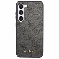 Guess GUHCS23SG4GFGR S23 S911 pilkas/pilkas kietas dėklas 4G Metal Gold Logo