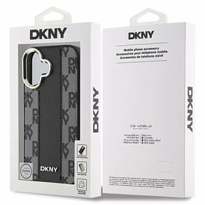 DKNY Languotas raštas magnetinis iPhone 16 dėklas - juodas