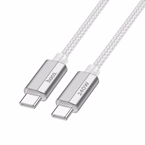 Kabelis USB C į USB C Hoco QC3.0 PD 5A 240W 1,8 m U134 pilkas