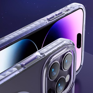 Kingxbar PQY Ice Crystal Series magnetinis dėklas telefonui iPhone 14 Plus MagSafe sidabrinis