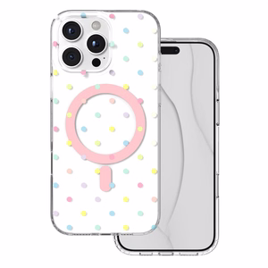 Bubble Dots Mag dėklas iphone 16 Pro Max 6,9" baltas
