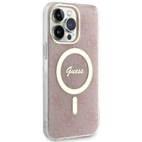 Guess GUHMP13XH4STP iPhone 13 Pro Max 6.7" rožinis/rožinis kietas dėklas 4G MagSafe