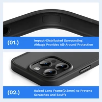 Rock Guard serijos dėklas Iphone 16 Plus permatomas-juodas