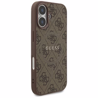 GUESS dėklas telefonui IPHONE 17, suderinamas su MagSafe GUHMP17SG4GFRW (PU 4G Ring Classic Logo) rudas