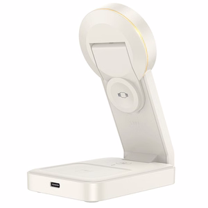 Belaidis įkroviklis Hoco 3in1 15W suderinamas su MagSafe CQ3 baltas