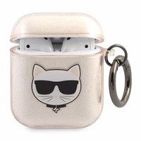 Karl Lagerfeld Glitter Choupette dėklas AirPods 1/2 – auksinis